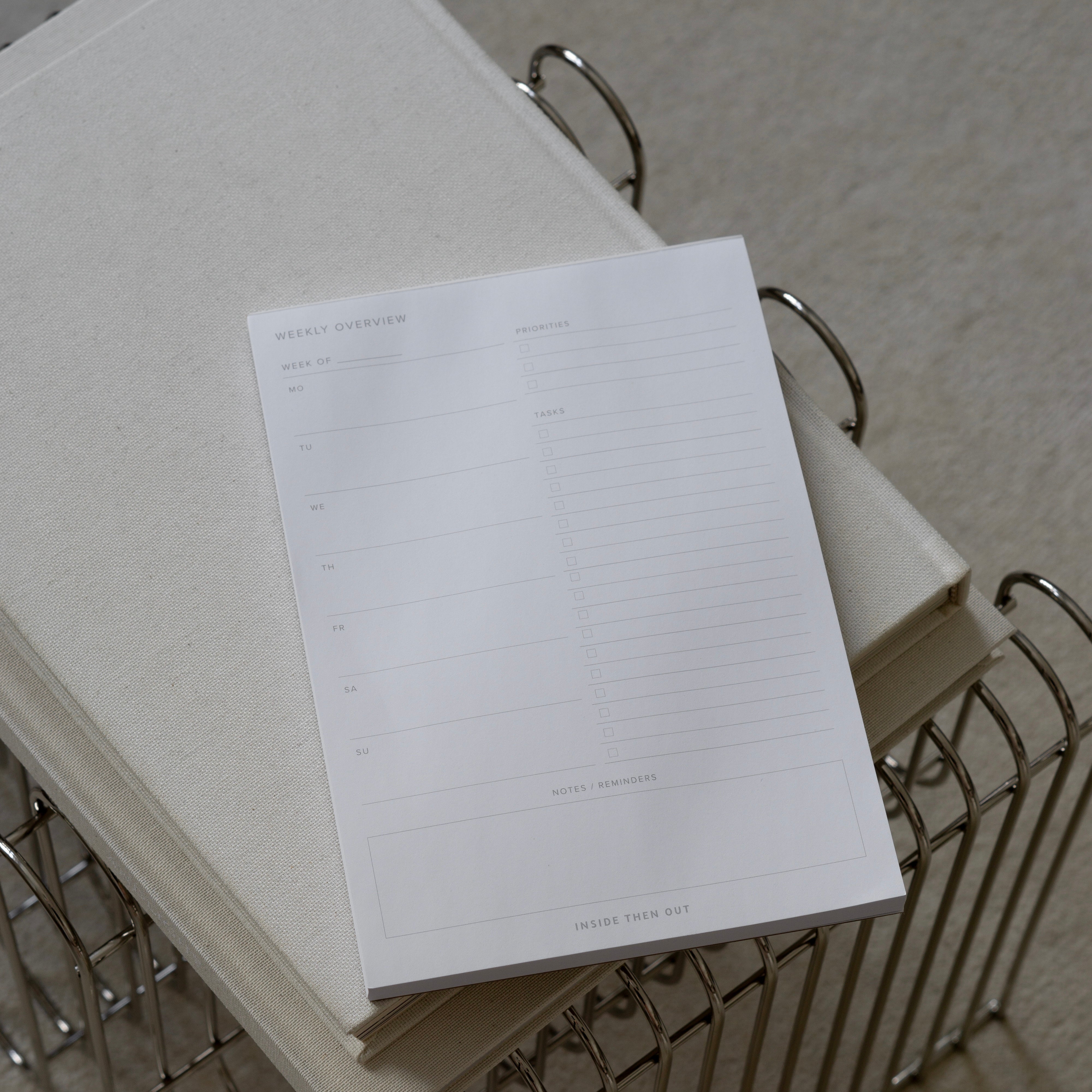 Weekly Overview Notepad – INSIDE THEN OUT