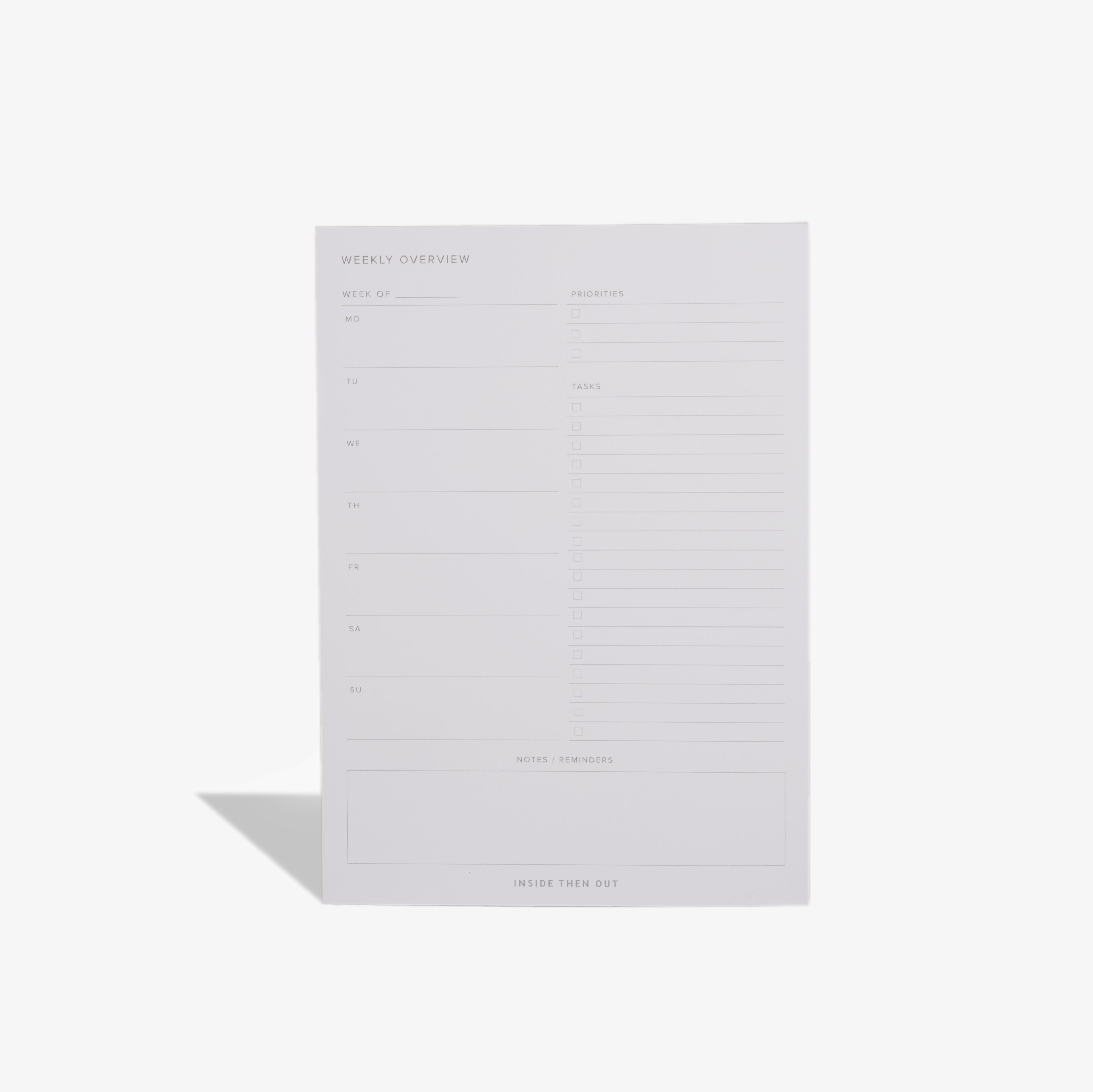 Weekly Overview Notepad – Inside Then Out