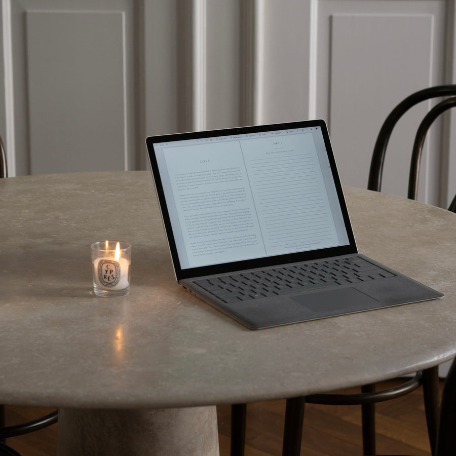 Digital Better Every Day Journal displaying on open laptop