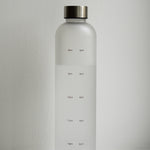 Water tracking bottle with light gray background