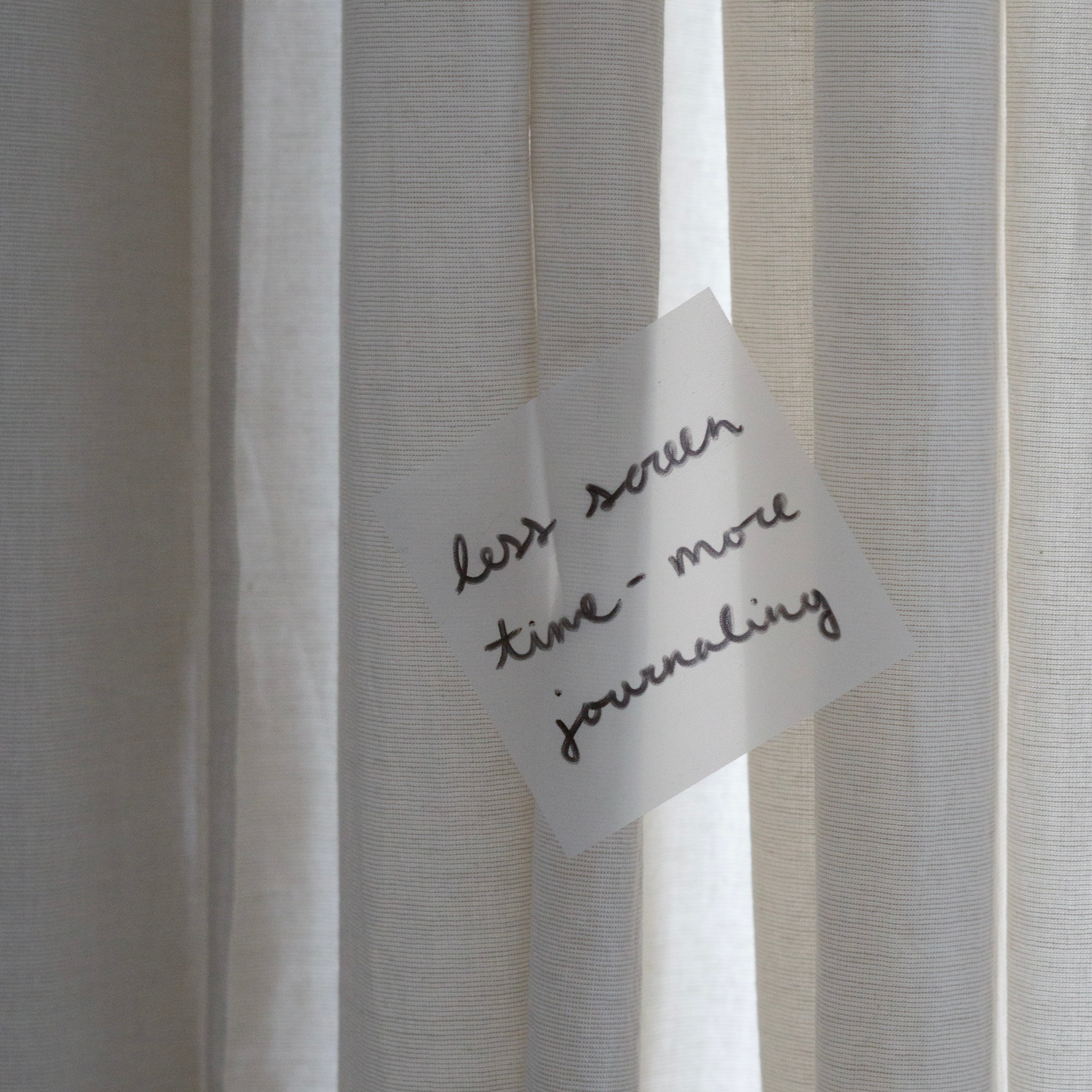 Transparent sticky notes displaying on curtain